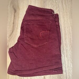 American eagle outfitters midi burgundy purple red shorts